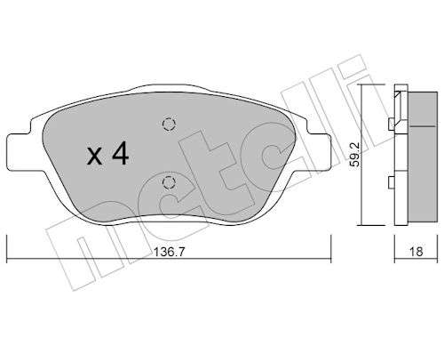 Jeu de plaquettes de frein avant