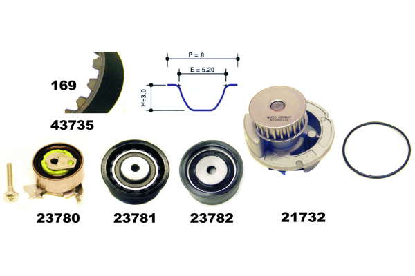 Kit de distribution + pompe à eau