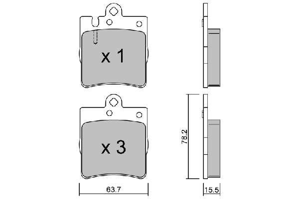 Jeu de plaquettes de frein arrière