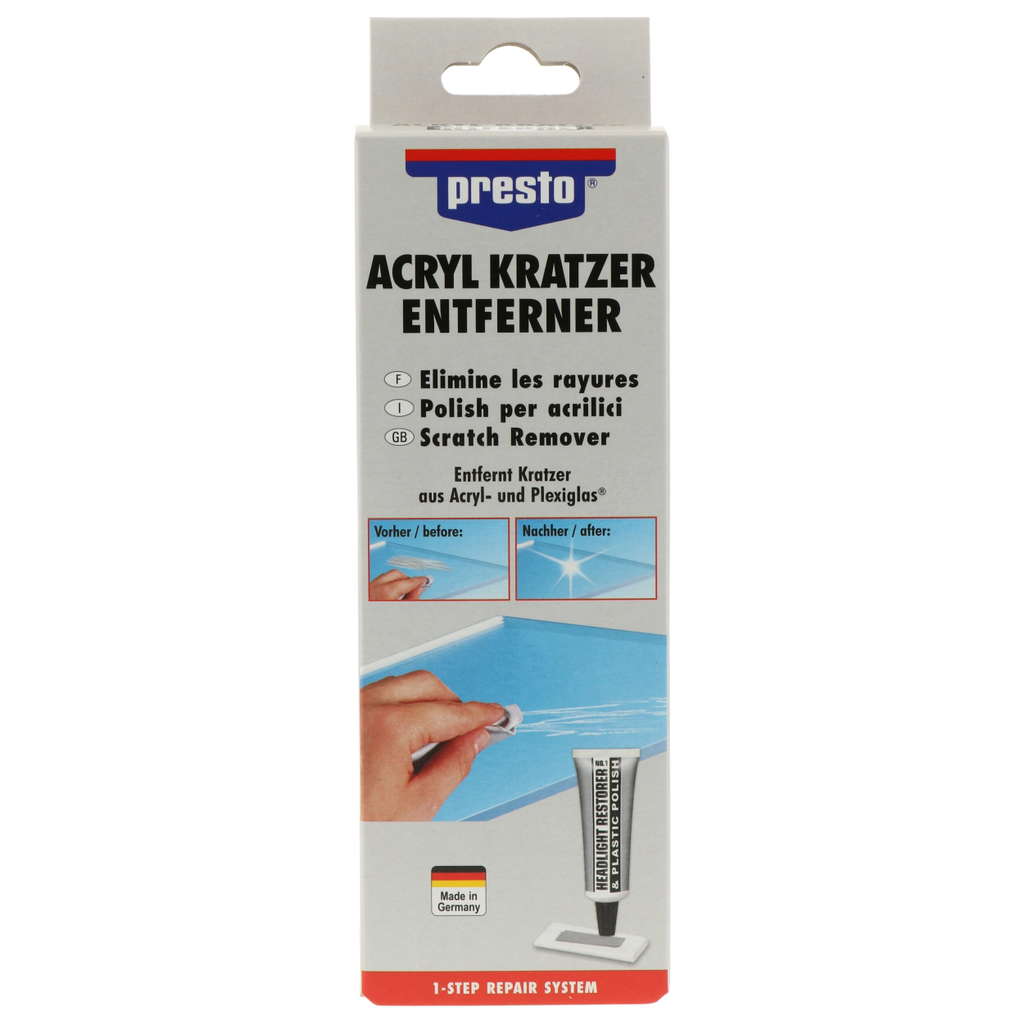 Dissolvant pour les rayures sur plastique