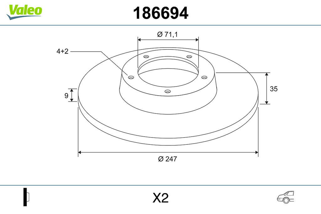 DISQ FREIN X2 CITR C2, C3, PEUG 307