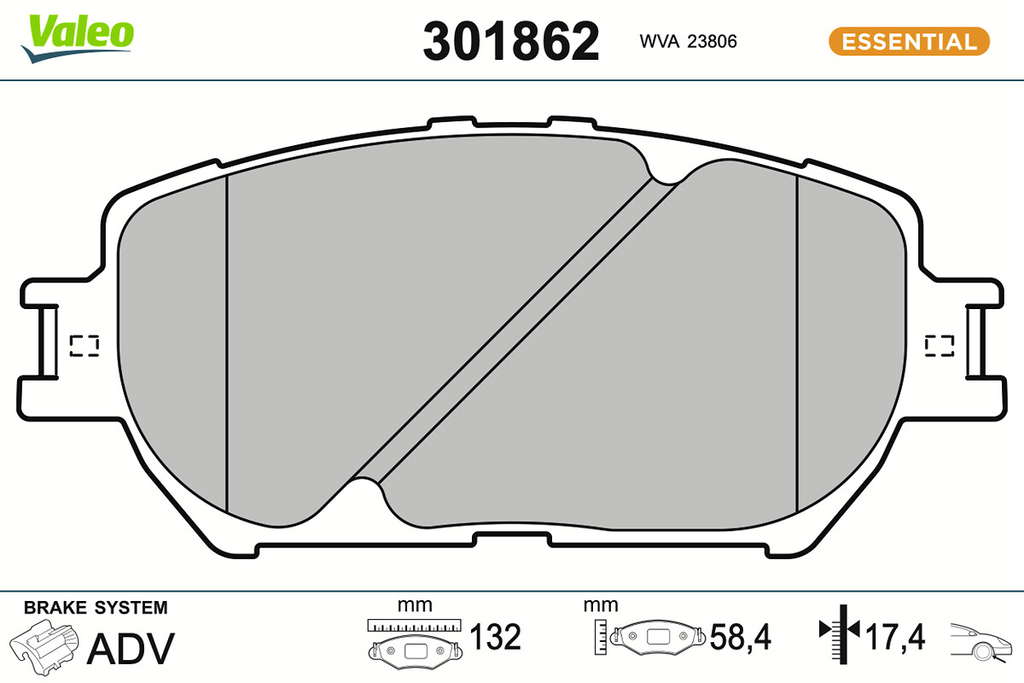PLAQ FREIN FIRST TOYOTA CAMRY