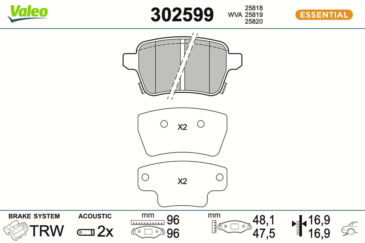 PLAQ FREIN FIRST OPEL CORSA AR