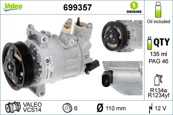 COMP NE AUDI A1, A3, Q3 / VW GOLF V