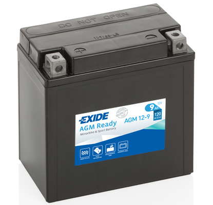 Batterie  EXIDE MOTO AGM12-9 12 V 9 AH + 120 AMPS EN + Gauche 135x75x140