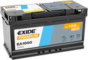 Batterie  EXIDE PREMIUM EA1000 12 V 100 AH + 900 AMPS EN + Droite  353x175x190