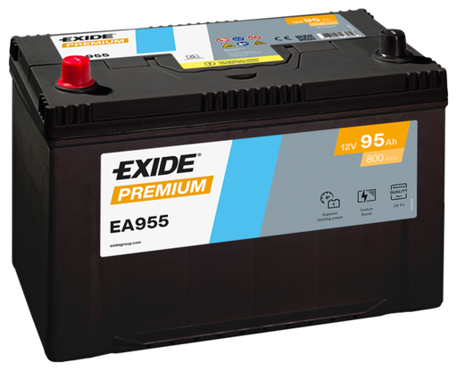Batterie  EXIDE PREMIUM EA955 12 V 95 AH + 800 AMPS EN + Gauche 306x173x222