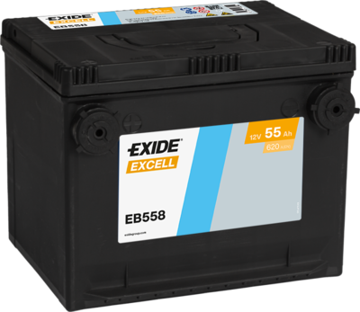 Batterie  EXIDE EXCELL EB558 12 V 60 AH + 640 AMPS EN + Gauche 230x180x186