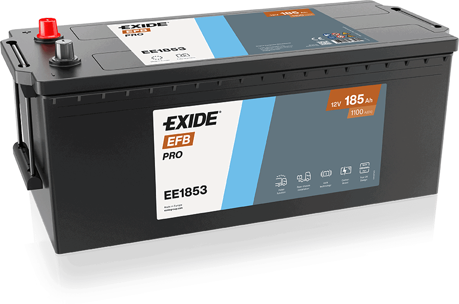 Batterie  EXIDE CV RANGE  EE1853 12 V 185 AH + 1100 AMPS EN + Gauche 513x223x223