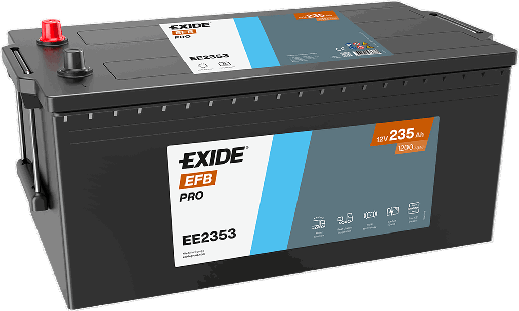 Batterie  EXIDE CV RANGE  EE2353 12 V 235 AH + 1200 AMPS EN + Gauche 518x279x240