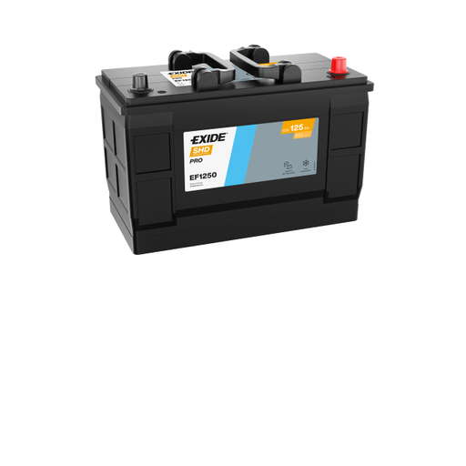 Batterie  EXIDE CV RANGE  EF1250 12 V 125 AH 850 AMPS EN + Droite  349x175x285