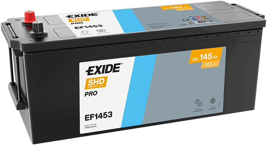 Batterie  EXIDE CV RANGE  EF1453 12 V 145 AH + 900 AMPS EN + Gauche 513x189x223
