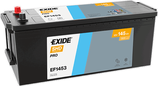 Batterie  EXIDE CV RANGE  EF1453 12 V 145 AH + 900 AMPS EN + Gauche 513x189x223