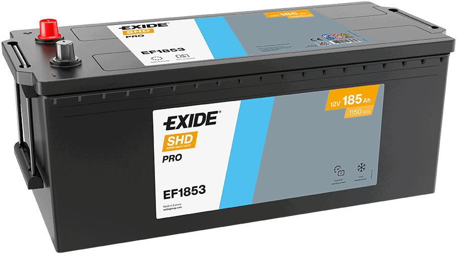 Batterie  EXIDE CV RANGE  EF1853 12 V 185 AH + 1150 AMPS EN + Gauche 513x223x223