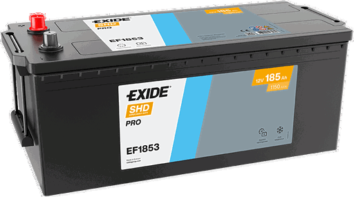 Batterie  EXIDE CV RANGE  EF1853 12 V 185 AH + 1150 AMPS EN + Gauche 513x223x223