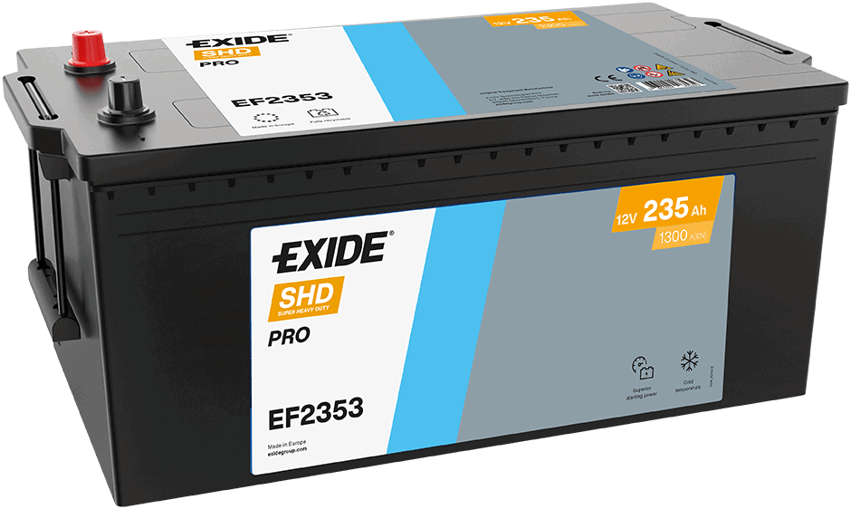 Batterie  EXIDE CV RANGE  EF2353 12 V 235 AH + 1300 AMPS EN + Gauche 518x279x240