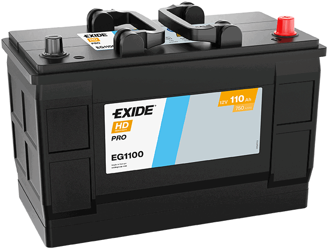 Batterie  EXIDE CV RANGE  EG1100 12 V 110 AH + 750 AMPS EN + Droite  349x175x235