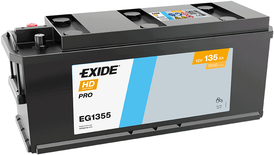 Batterie  EXIDE CV RANGE  EG1355 12 V 135 AH + 1000 AMPS EN + Gauche 514x175x210