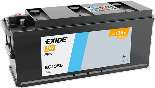 Batterie  EXIDE CV RANGE  EG1355 12 V 135 AH + 1000 AMPS EN + Gauche 514x175x210
