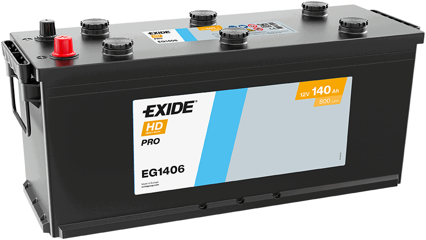 Batterie  EXIDE CV RANGE  EG1406 12 V 140 AH + 800 AMPS EN + Droite 510x175x225