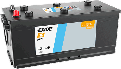 Batterie  EXIDE CV RANGE  EG1806 12 V 180 AH + 1000 AMPS EN + Droite 510x218x225   +D
