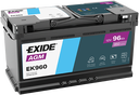 Batterie  EXIDE  AGM  EK960 12 V 96 AH 850 AMPS EN + Droite  353x175x190
