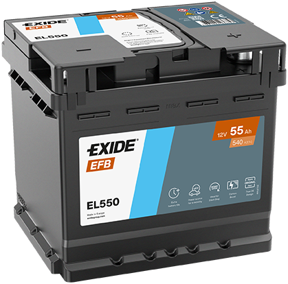 Batterie  EXIDE EFB EL550 12 V 55 AH + 540 AMPS EN + Droite  207x175x190 L1H