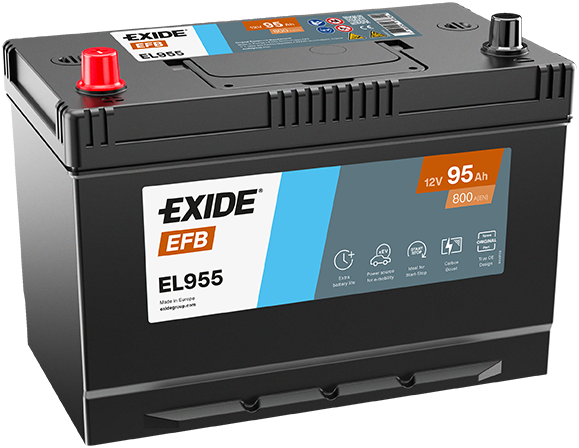 Batterie  EXIDE EFB EL955 12 V 80 AH + 782 AMPS EN + Gauche 306x173x222