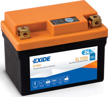 Batterie  EXIDE MOTO ELTZ5S 12 V 2 AH + 120 AMPS EN + Droite  115x70x85