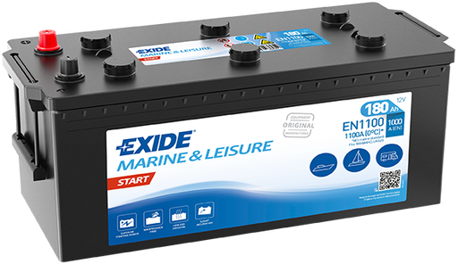Batterie  EXIDE START EN1100 12 V 180 AH + 1000 AMPS EN + Gauche 513x223x223