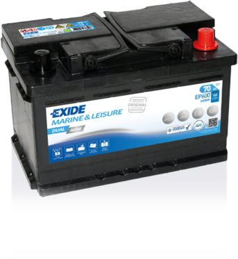 Batterie  EXIDE AGM EP600 12 V 70 AH + 760 AMPS EN + Droite  278x175x190