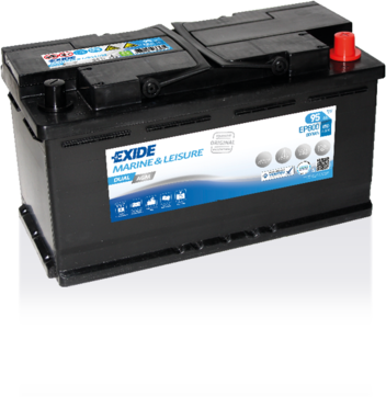 Batterie  EXIDE AGM EP800 12 V 95 AH + 850 AMPS EN + Droite  353x175x190