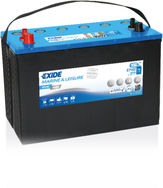 Batterie  EXIDE AGM EP900 12 V 100 AH + 720 AMPS EN + Gauche 330x173x240