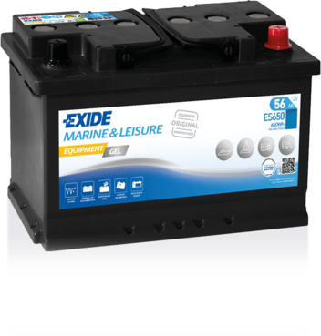 Batterie  EXIDE EQUIPMENT ES650 12 V 56 AH + 0 AMPS EN + Droite  278x175x190