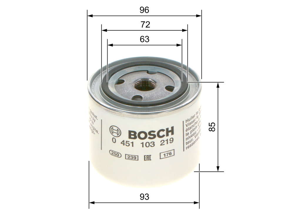 Bosch P3219 - Filtre à huile auto