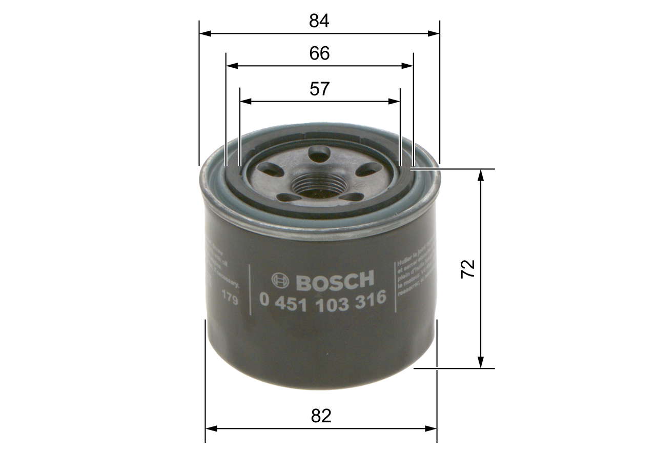 Bosch P3316 - Filtre à huile auto