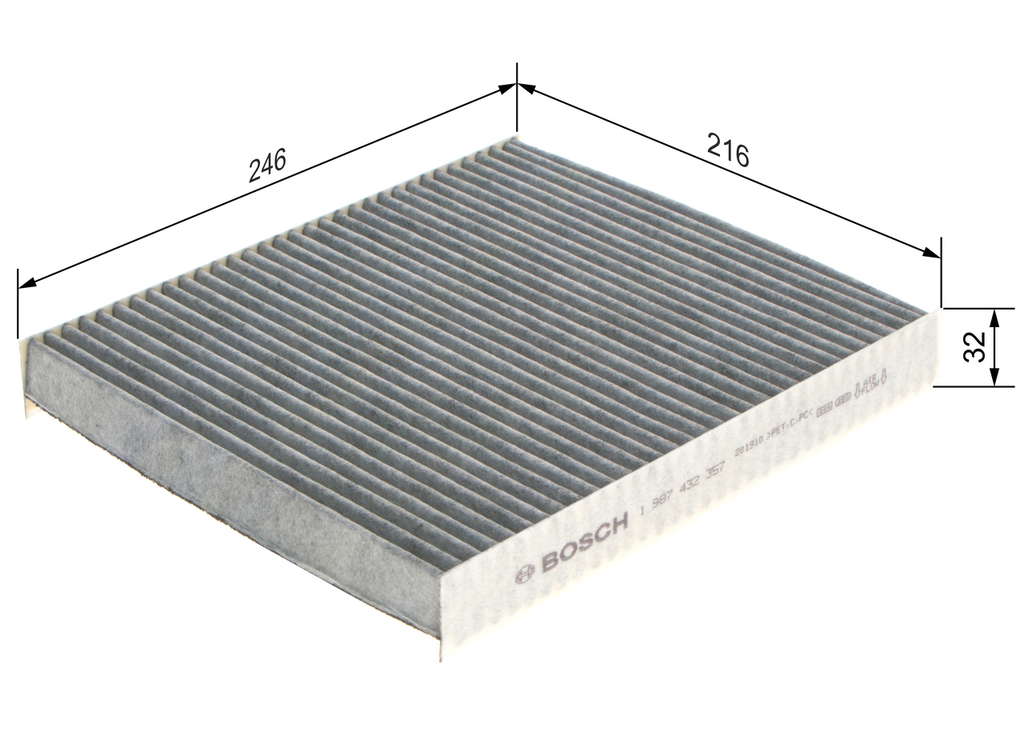 Bosch R2357 - Filtre d'habitacle anti-odeurs au charbon actif - filtre à poussière et à pollen