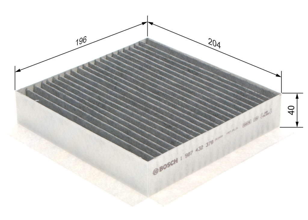 Bosch R2378 - Filtre d'habitacle anti-odeurs au charbon actif - filtre à poussière et à pollen