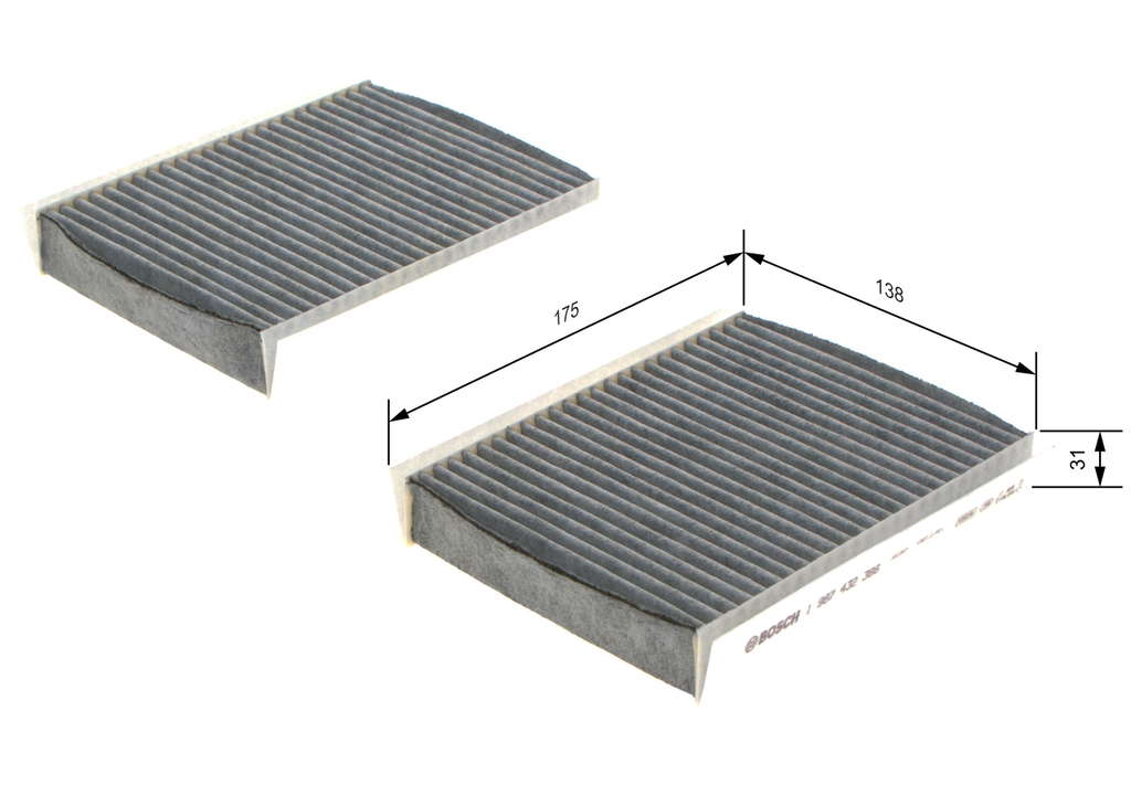 Bosch R2386 - Filtre d'habitacle anti-odeurs au charbon actif - filtre à poussière et à pollen