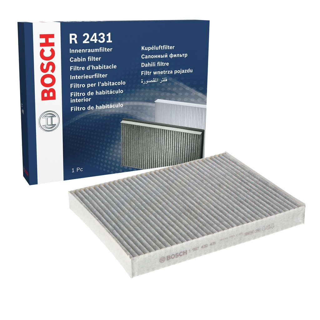 Bosch R2431 - Filtre d'habitacle anti-odeurs au charbon actif - filtre à poussière et à pollen