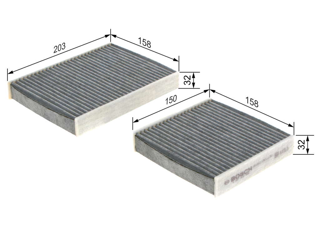 Bosch R2436 - Filtre d'habitacle anti-odeurs au charbon actif - filtre à poussière et à pollen