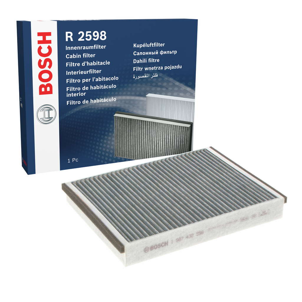 Bosch R2598 - Filtre d'habitacle anti-odeurs au charbon actif - filtre à poussière et à pollen