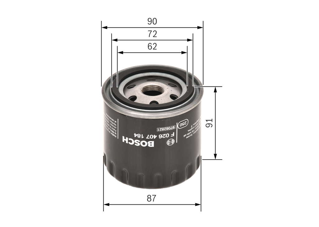 Bosch P7184 - Filtre à huile auto
