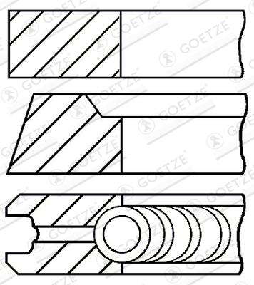 Jeu de segments de pistons