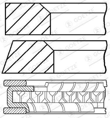 Jeu de segments de pistons