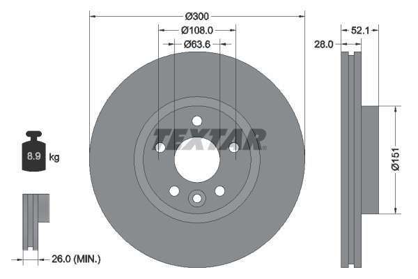 Jeu de 2 disques de frein