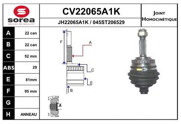 KIT CV JOINT AVEC KR050 / KADETT
