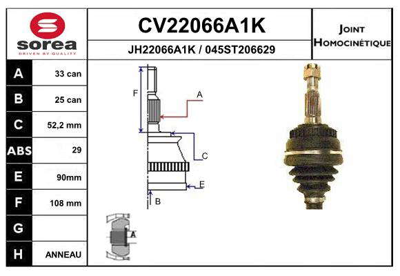KIT CV JOINT AVEC KR053 / ASTRA