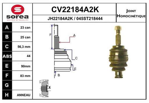 KIT CV JOINT AVEC KR089 / LAGUNA