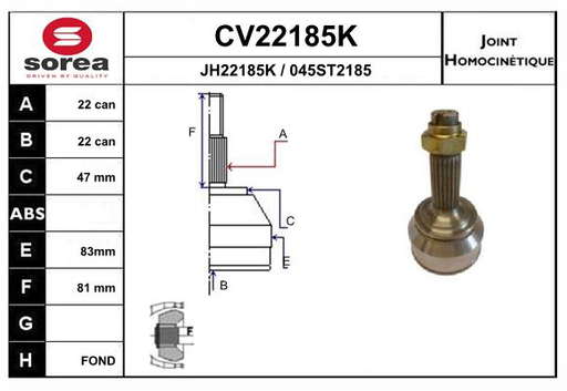 KIT CV JOINT AVEC KR006 / FAVORIT